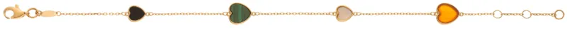 Armband Gelbgold 750 mit Farbstein Herzen