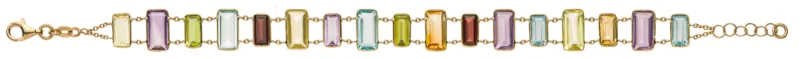 Armband Gelbgold 750 mit Multicolor Farbsteinen