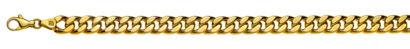 Collier Panzer geschliffen Gelbgold 750 halbmassiv 8.0mm 50 cm