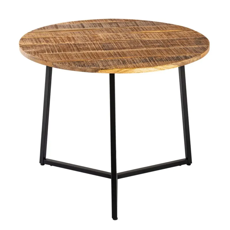 Beistelltisch – Recyceltes Holz, Metall Gestell, Schwarz Finish - La Palma | MVG Voglrieder