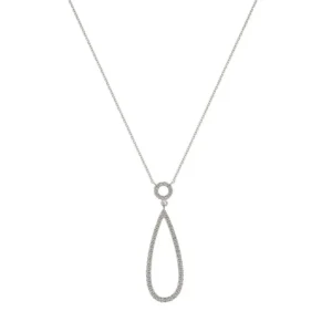 Collier Weissgold 750 Tropfenform 55 Brillanten 0.15ct.