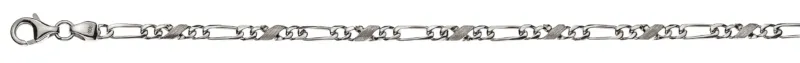 Figaro Collier Weissgold 750 poliert satiniert 3.5 mm 60 cm
