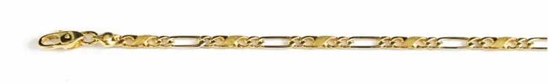 Figaro Collier Bicolor Gelb-/Weissgold 750 poliert satiniert 4.0mm 45cm