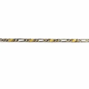 Figaro Collier Bicolor Gelb-/Weissgold 750 poliert satiniert 3.5mm 60cm