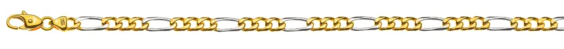 Armband Figaro Bicolor Gelb-/Weissgold 750 ca. 4,5mm