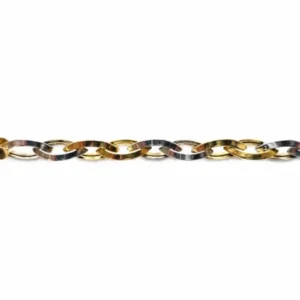 Collier Navette Bicolor 750 Messerschliff 2xGG 2xWG 45cm