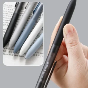 DOMI Silent Click Retractable Gel Pens 0.5mm Fast-Dry Black Ink 12 Pack