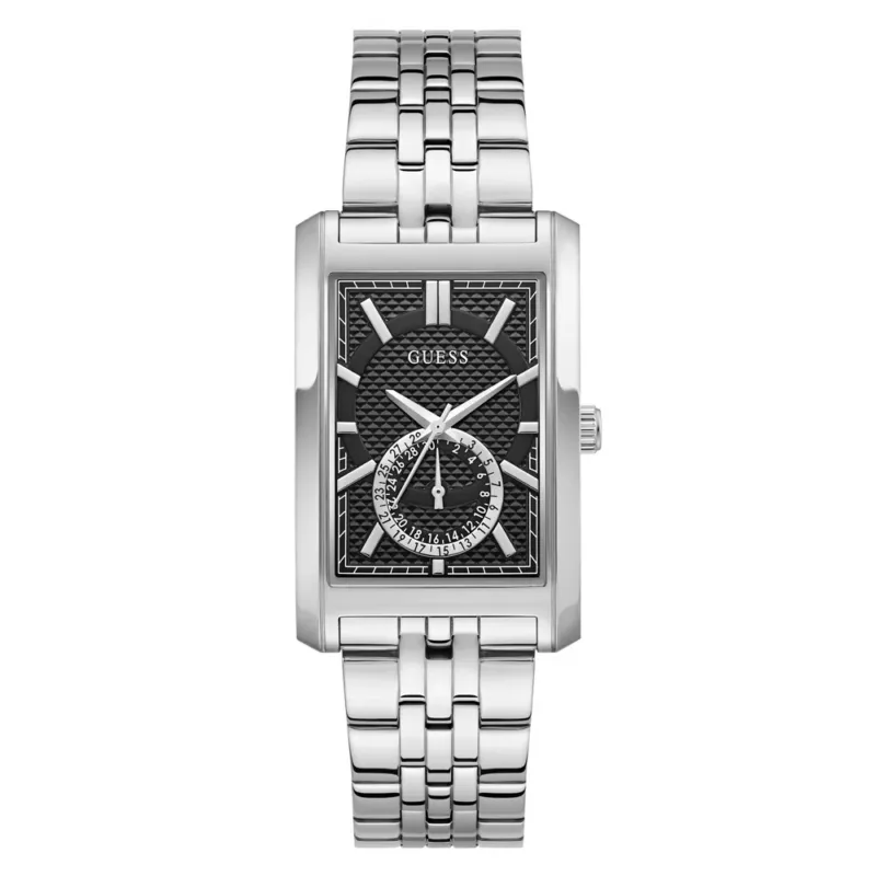 GUESS Herrenuhr HUGH Rechteckig Edelstahl