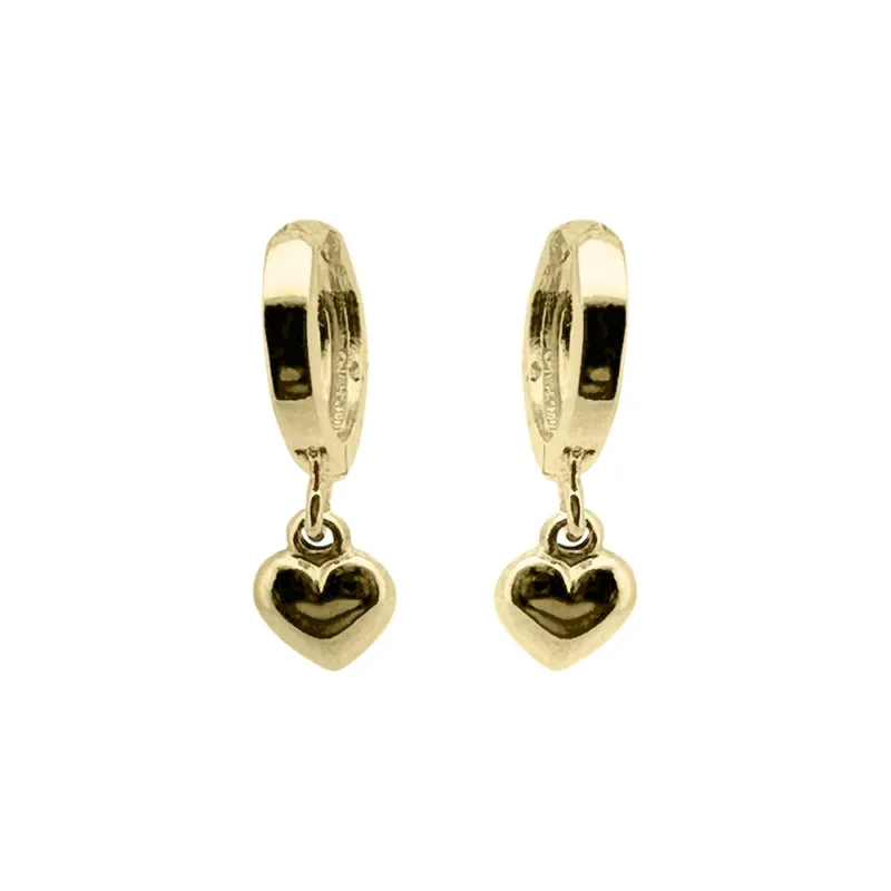 Creolen mit Herz 9 Karat Gelbgold 375 - GO-356