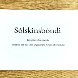 Postkarte "Sólskinsbóndi" (Wortschatzkarte)