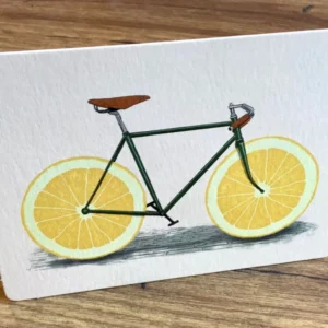 Aufstell-Karte "Zest" (Zitronen-Fahrrad)