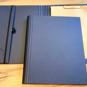 Tagungsmappe blau mit Blockklemme („Elegance“)