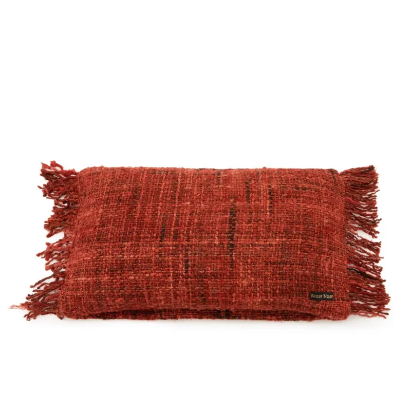 Kissenbezug – Baumwolle Material, Boho Stil, Roter Ton, 30x50 cm - Oh My Gee | Bazar Bizar Antwerp