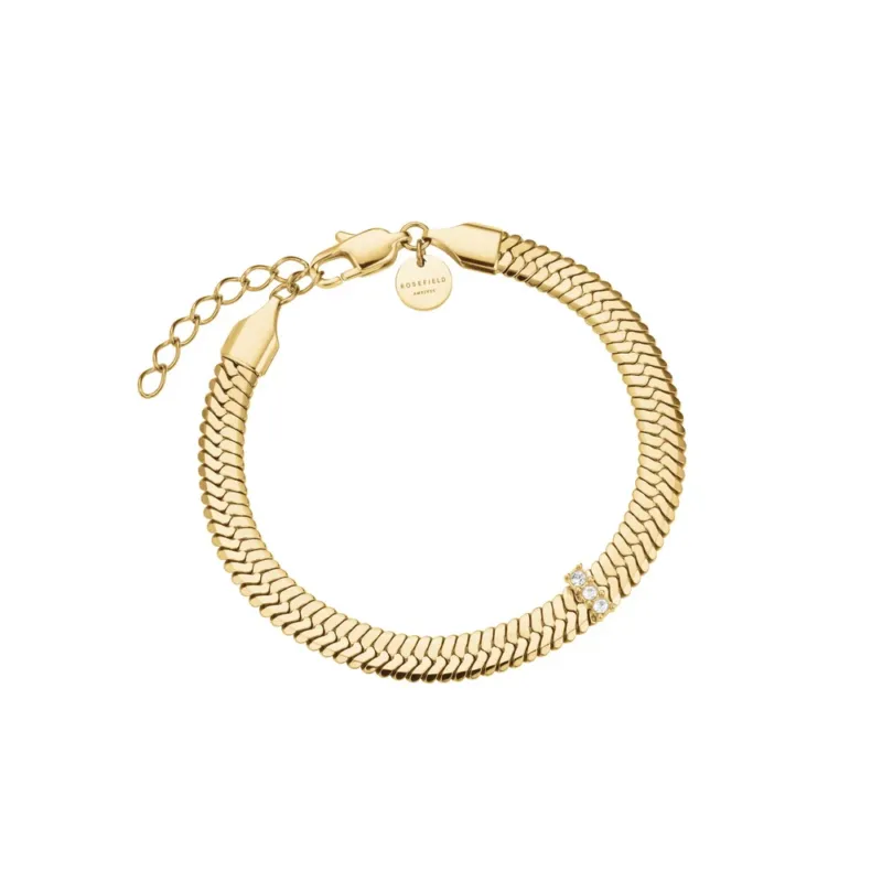 Rosefield Armband Snake mit Kristallen Gold