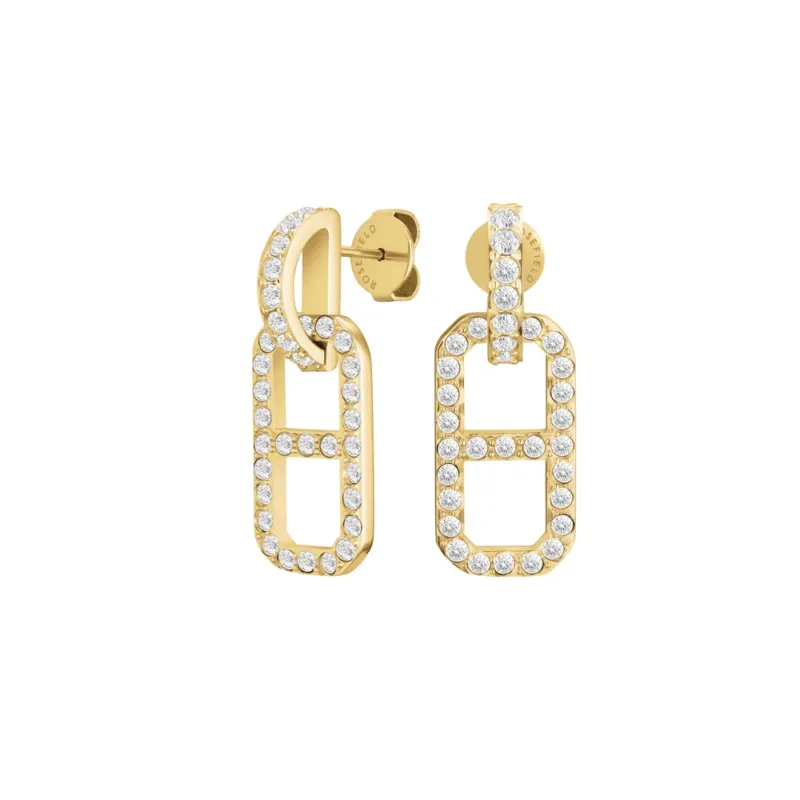 Rosefield Ohrringe Octagon Crystal Gold