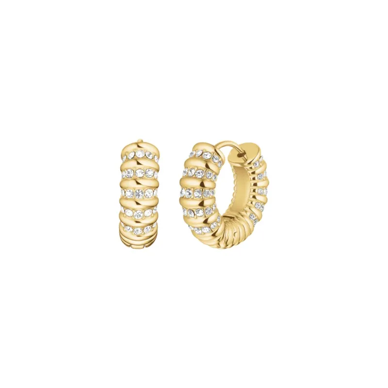 Rosefield Creolen Striped Crystals Gold