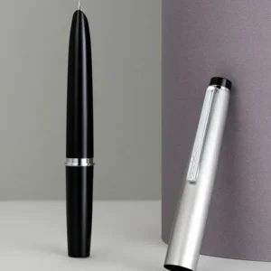 JINHAO 59 Fountain Pen | Vintage Pocket Pen for Business & Daily Writing | 118mm Silver
