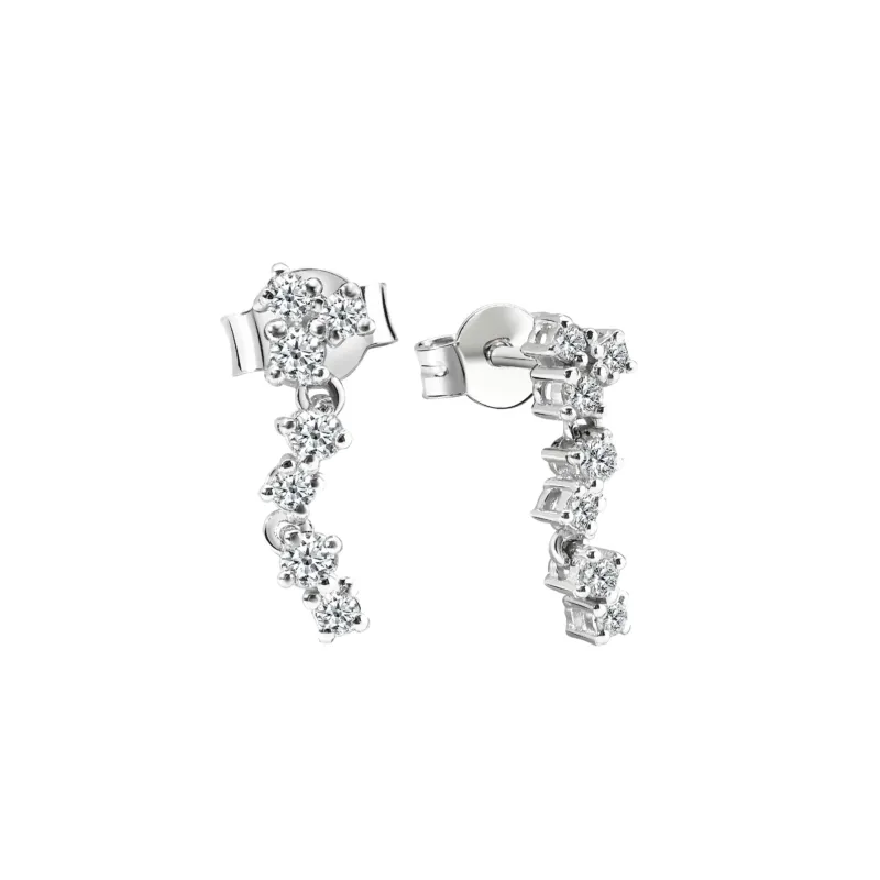 18 Karat - 750 Ohrringe Weissgold mit Diamanten - KP0000928