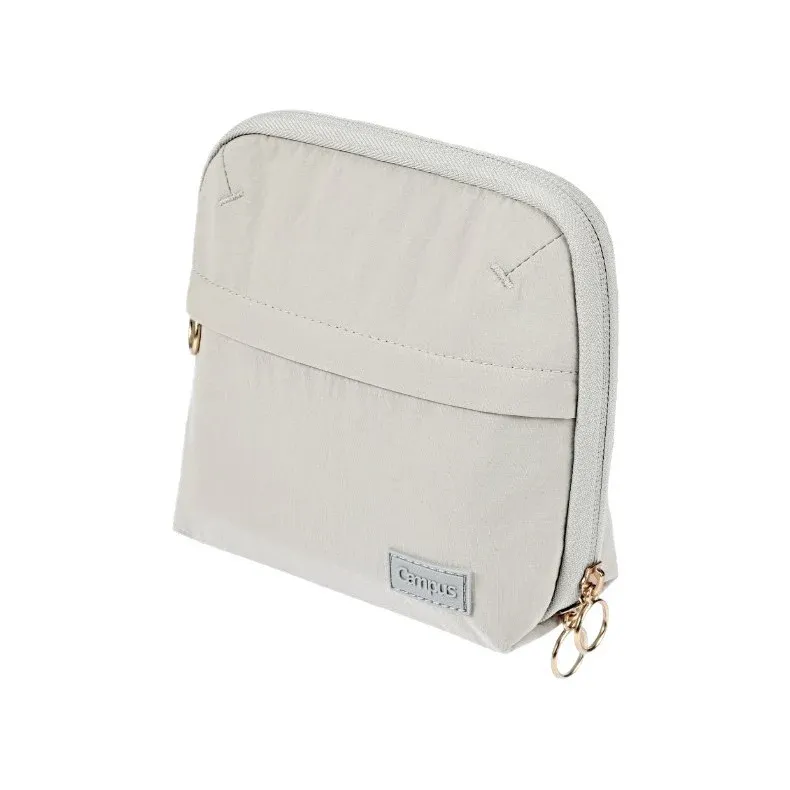 Kokuyo Campus Shell Pouch — Large Capacity Pencil Case & Makeup Bag Grey