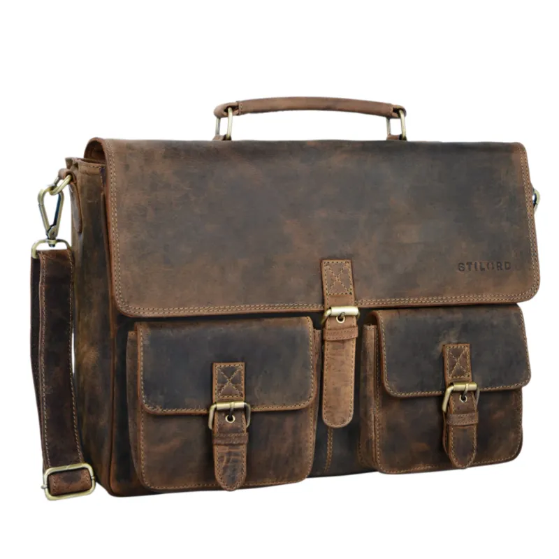 B-WARE "Victor" Vintage Aktentasche Herren Leder