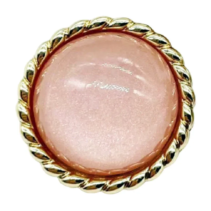 18/20MM Gold-Edged Pink Starry Sky Pearl Metal Buttons 12PCS Pink