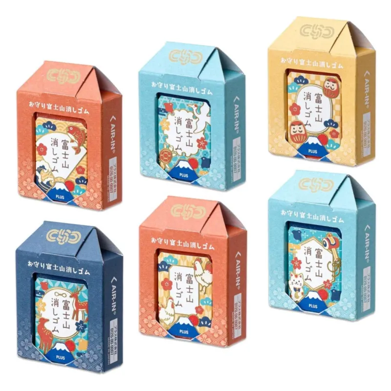PLUS Mt. Fuji Lucky Charm Eraser Set | Japan Limited Edition | 6-Pack