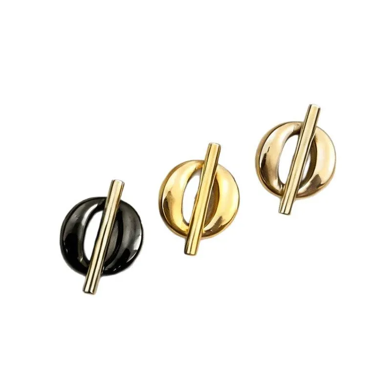 "1 and 0" Hollow Geometric Metal Buttons 20pcs