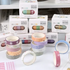 Themed Washi Tape Set for Journaling & Scrapbooking | 12 Boxes × 5 Rolls | 10mm × 2m | Planner Sticker Tape