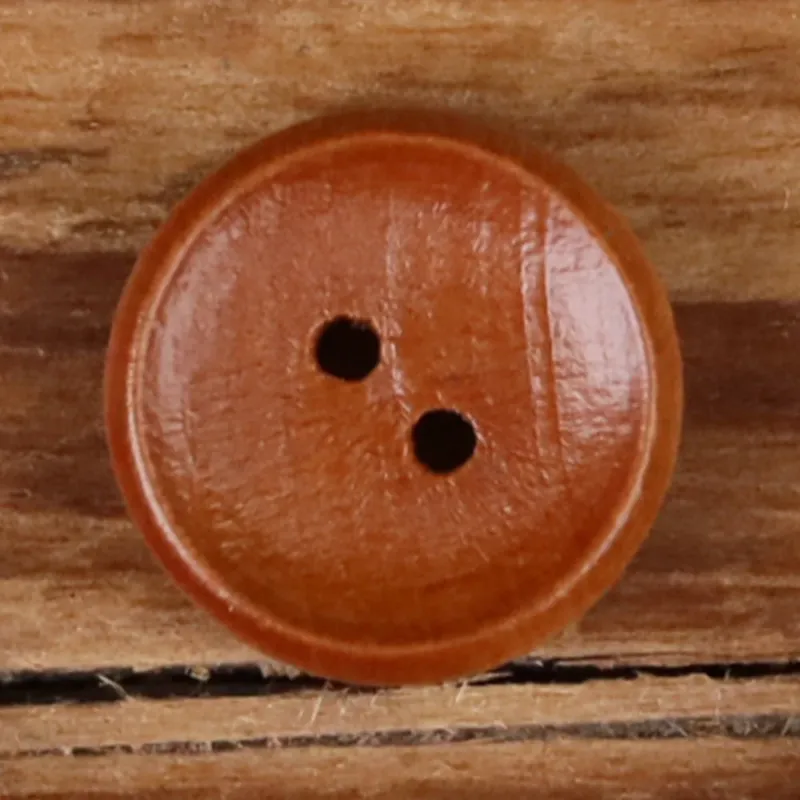 Brown Natural Wood Bowl-Shape 2-Hole Buttons – Set of 30 Light Brown