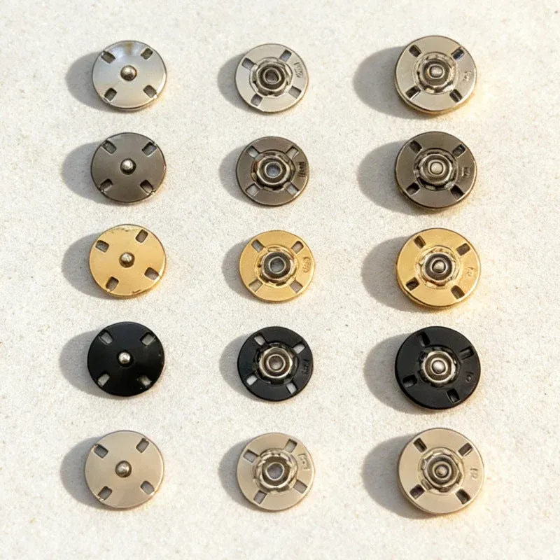 Round Invisible Metal Snap Buttons 20pcs