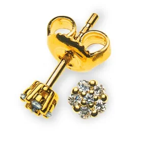 Diamantohrringe Gelbgold 750 mit 12 Brillanten H SI 0.12ct.