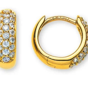 Creolen Gelbgold 750 mit 44 Brillanten 0.36ct H SI D:11mm