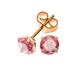 Ohrringe Rotgold 750 mit 2 Turmalinen (total 1.04 ct.)