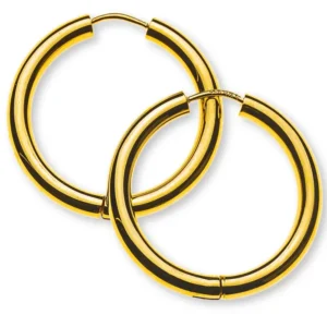 Kreolen Gelbgold 750 Runddraht Scharnier D 26mm B 3mm