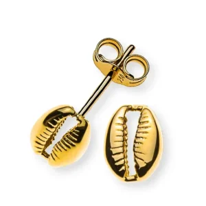 Ohrringe Kauri Muschel Gelbgold 750, 7x5mm