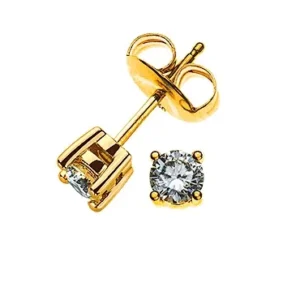 Solitär Ohrstecker 4-Griff Gelbgold 750 mit 2 Brillanten à 0.125ct.