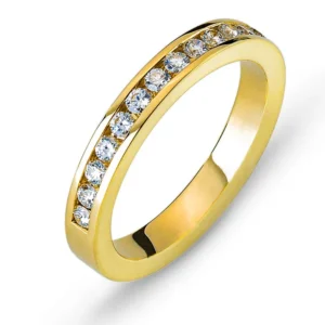 Mémoire Ring Gelbgold 750 mit 16 Brillanten Kanalfassung
