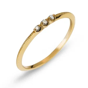 Ring Gelbgold 750 mit 3 Brillanten 0,04 ct.