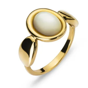 Ring Perlmutt Oval Gelbgold 750
