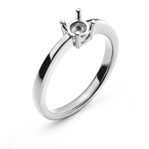 Solitär Ring 4-Griff Fassung Weissgold 750 für 0,50 ct.