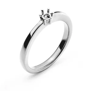 Solitär Ring Rohling 6-Griff Fassung Weissgold 750 für 0.15 ct.