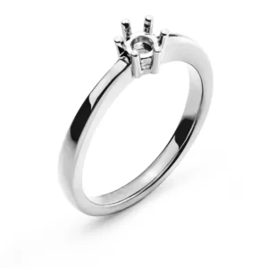 Solitär Ring Rohling 6-Griff Fassung Weissgold 750 für 0.33 ct.