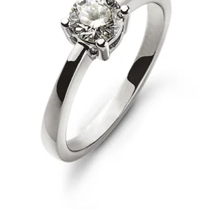 Solitär Ring 4-Grifffassung Weissgold 750 Diamant 0,50 ct.