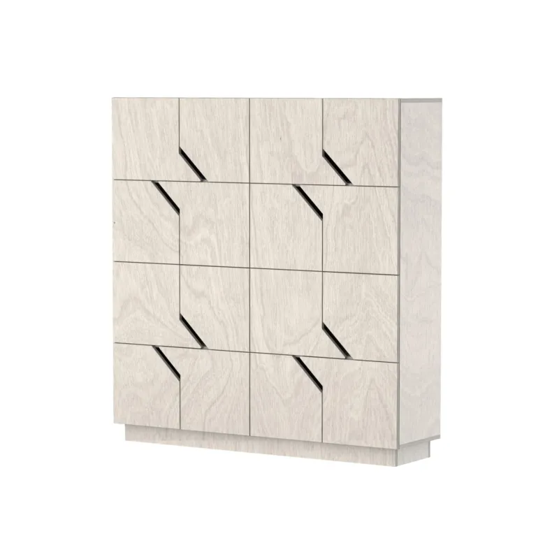 Sideboard – Birkensperrholz, Soft-Close Türen, Kieselgrau, 4x4 - Maze | RADIS