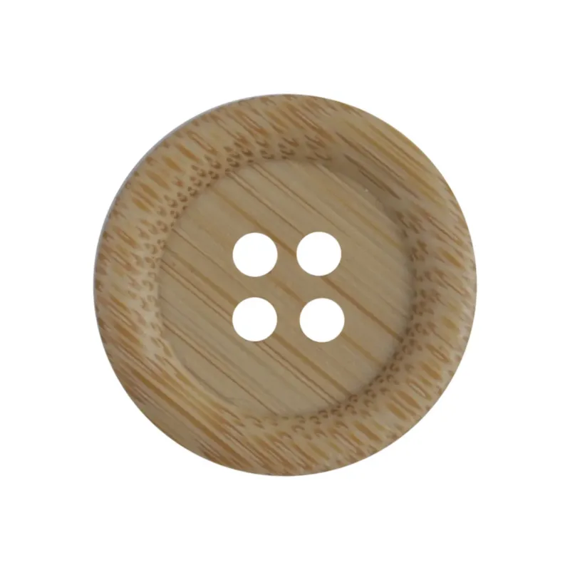 Sustainable Bamboo Buttons Thick Rounded Edges 4 Holes 10pcs