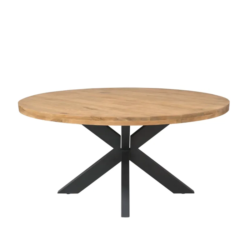 Esszimmertisch – Mangoholz, Schwarzmetall, Matrixgestell – Dakota | Starfurn