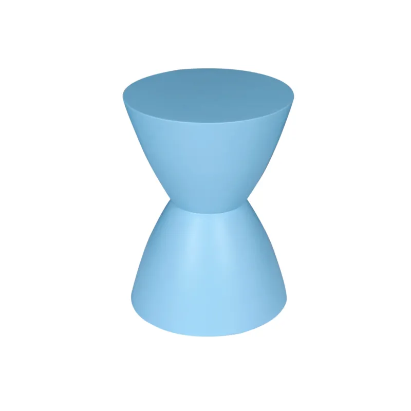 Beistelltisch - Mangoholz Blau, Runde Form, Kompaktes Design – Abbey | Starfurn