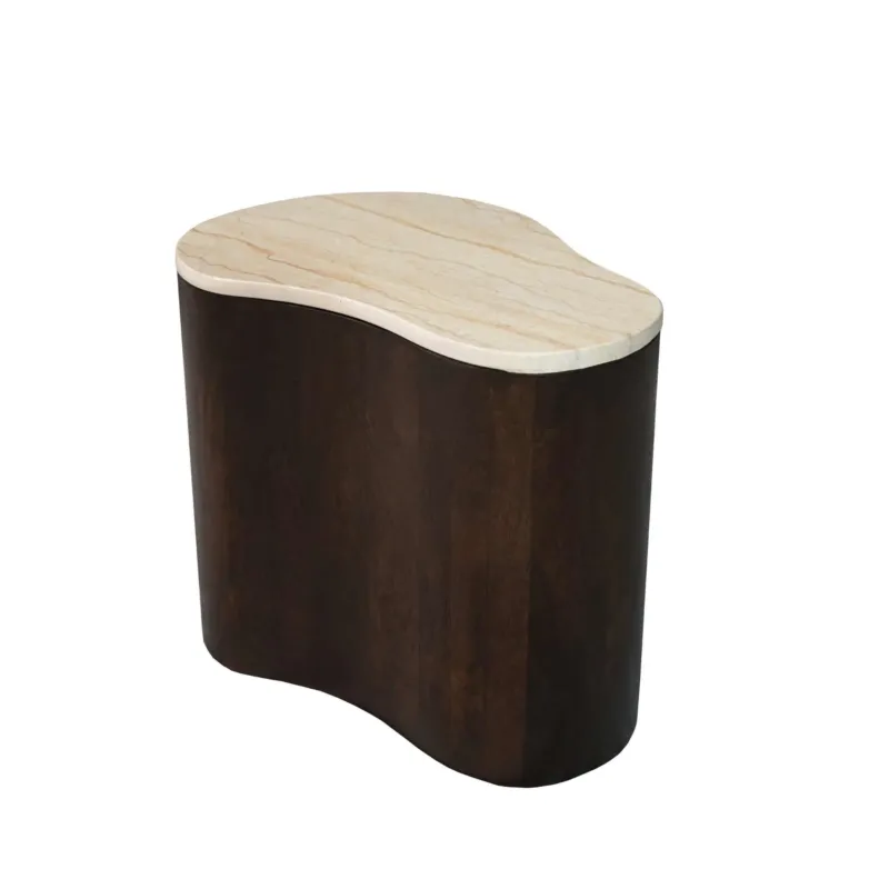 Couchtisch – Heller Marmor, Organische Basis, Brauner Ton – Lovi | Starfurn