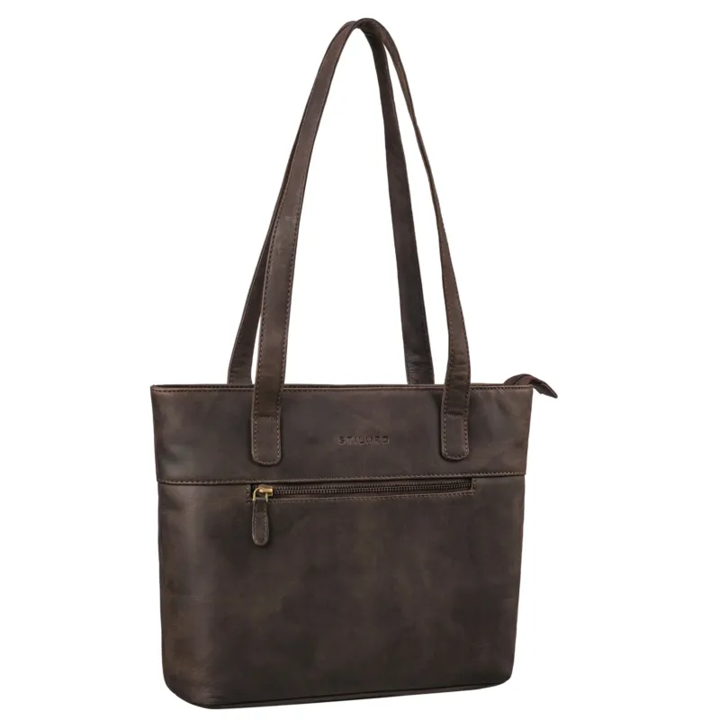 Shopper für Damen in braunem Leder