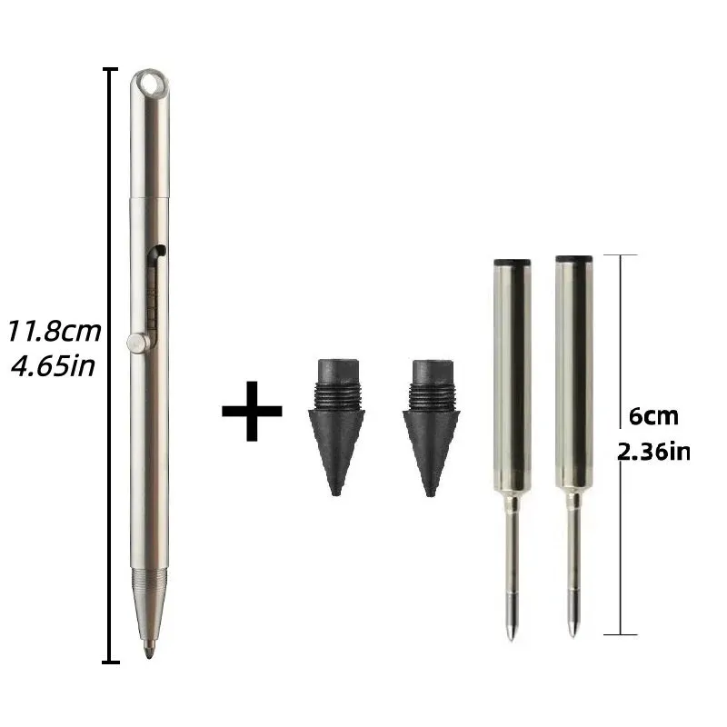 2-in-1 Outdoor Stainless Steel Ballpoint Pen & Eternal Pencil